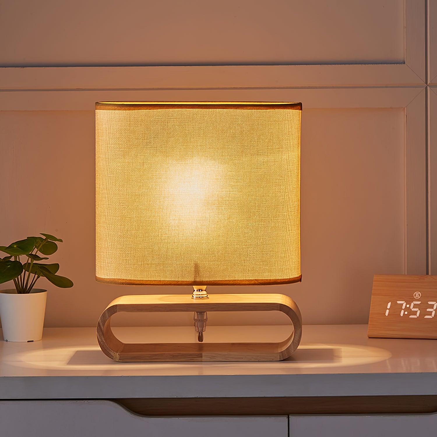 Loop Rustic Wood Table Lamp-Neutral Decor