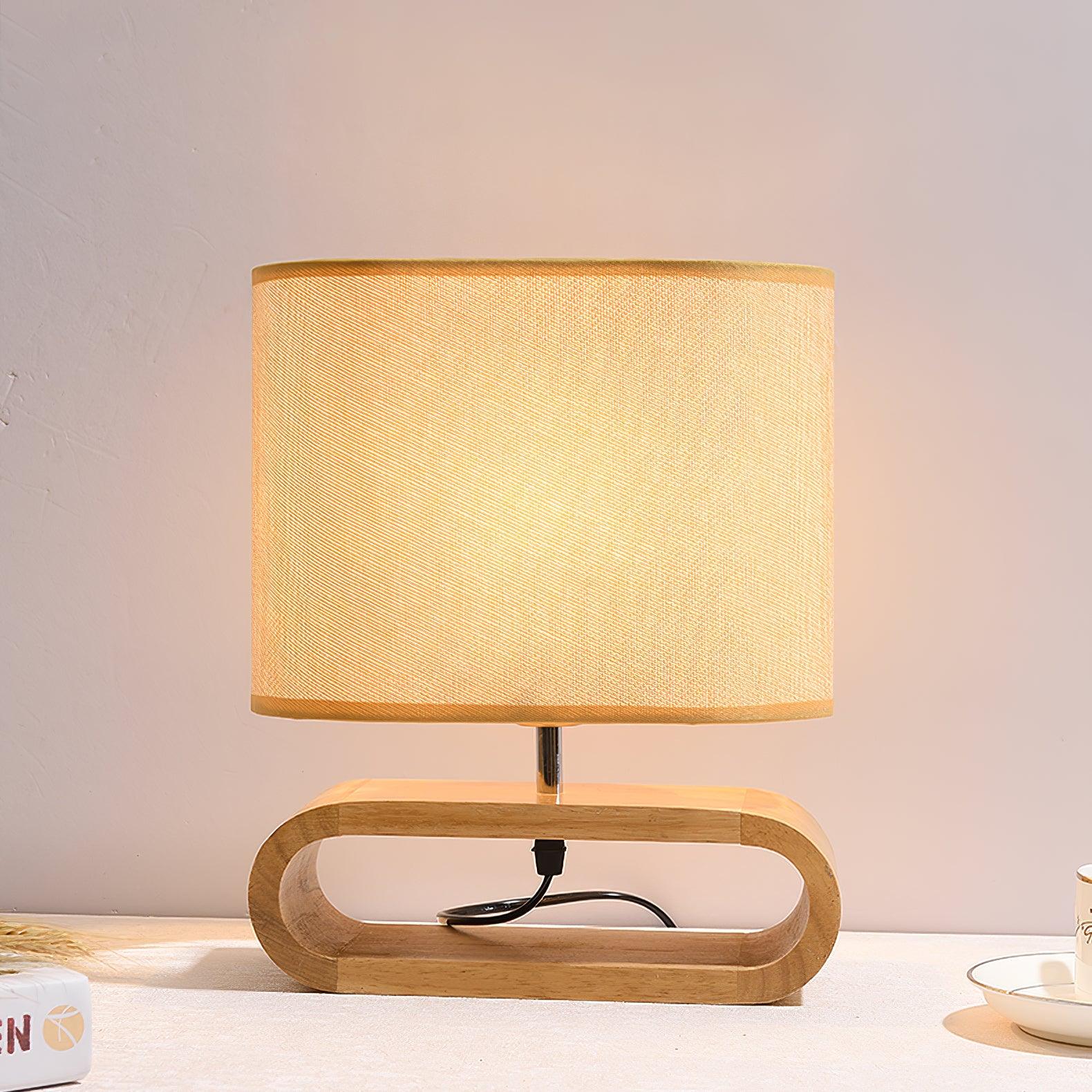 Loop Rustic Wood Table Lamp-Neutral Decor
