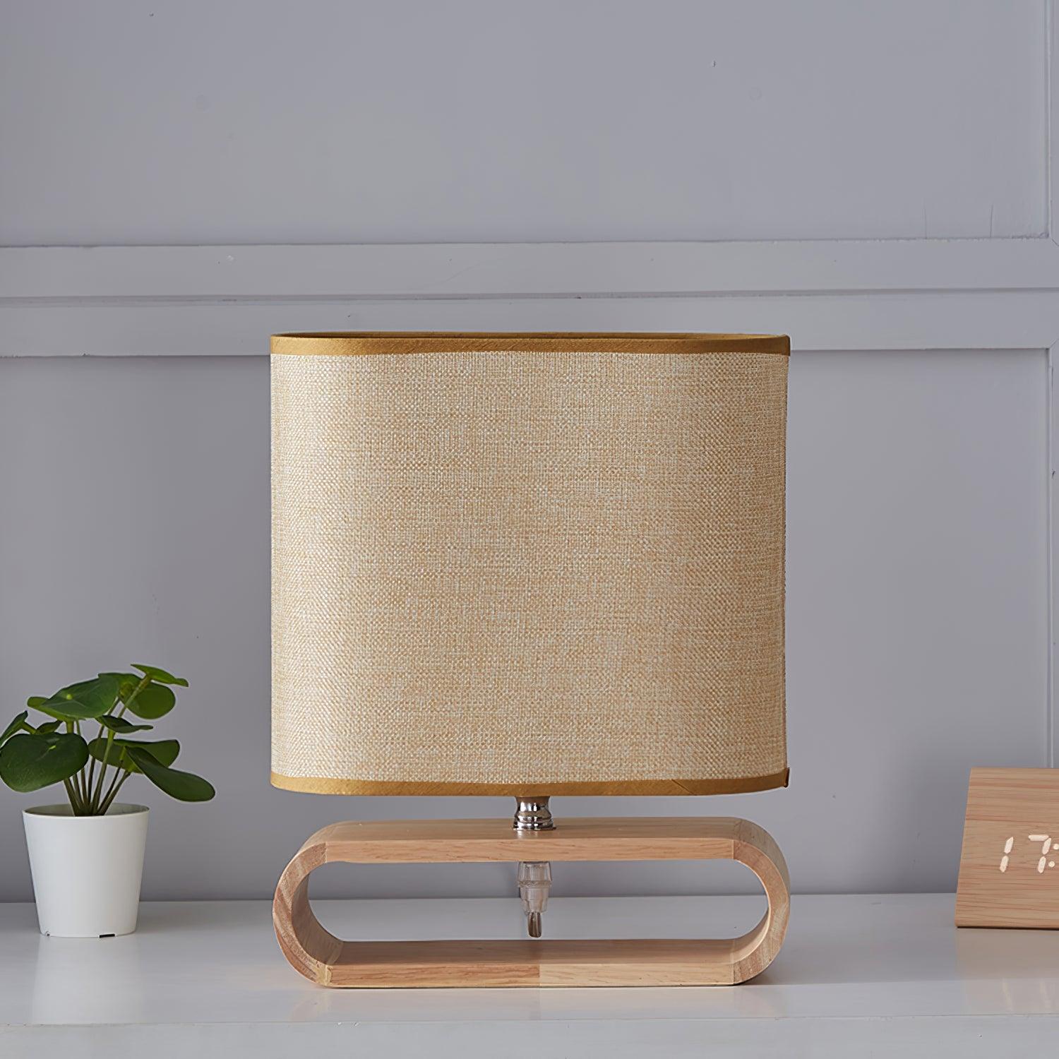 Loop Rustic Wood Table Lamp-Neutral Decor