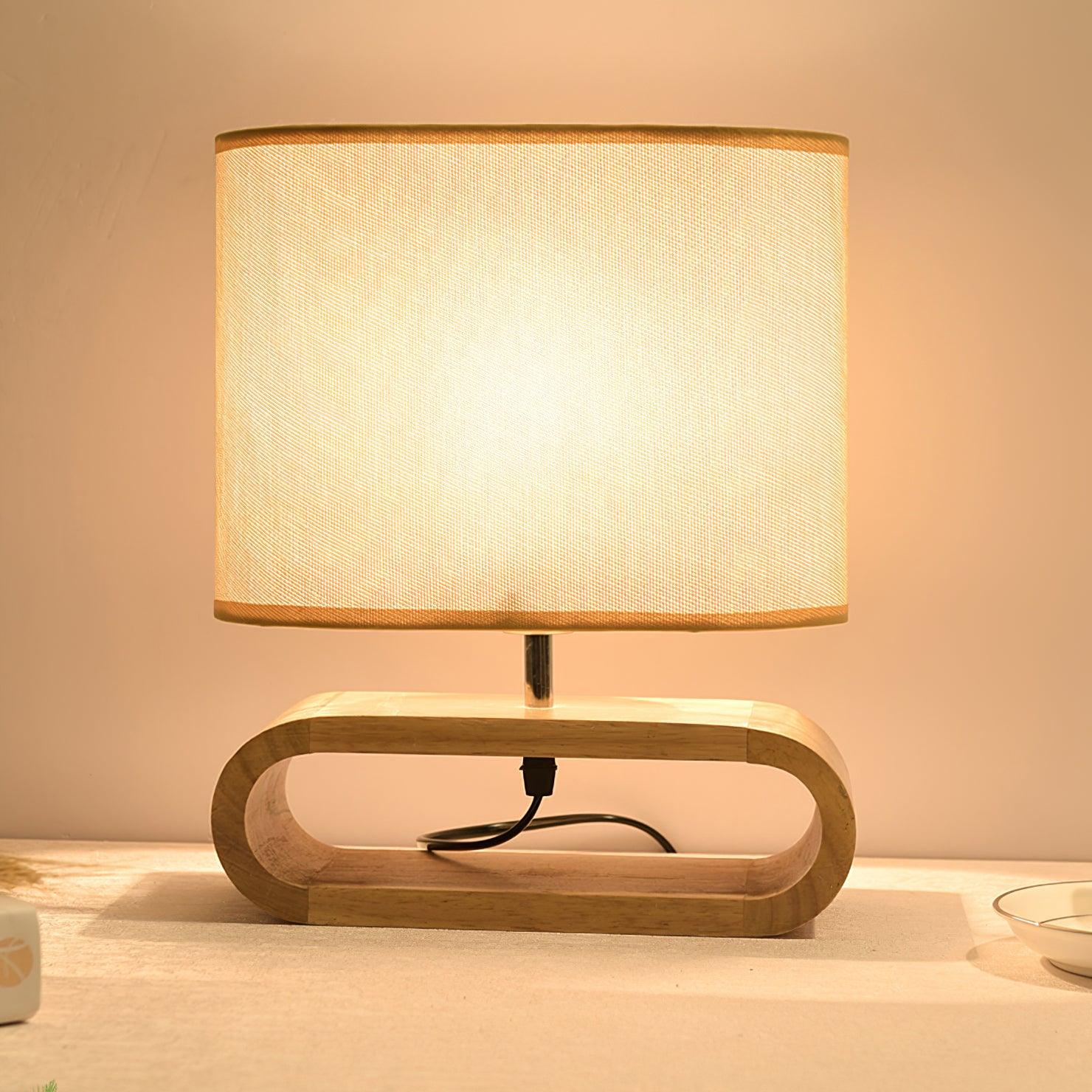 Loop Rustic Wood Table Lamp-Neutral Decor