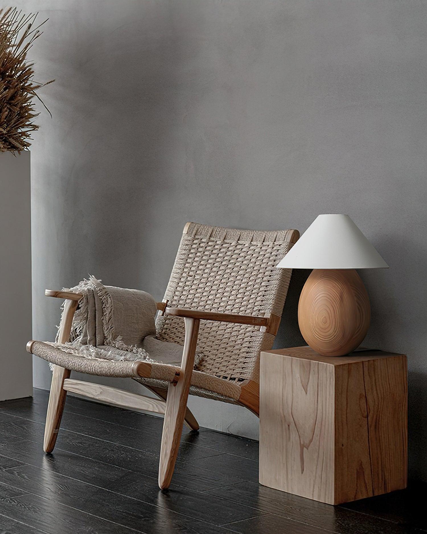 Orbace Wood Natural Table Lamp-Neutral Decor
