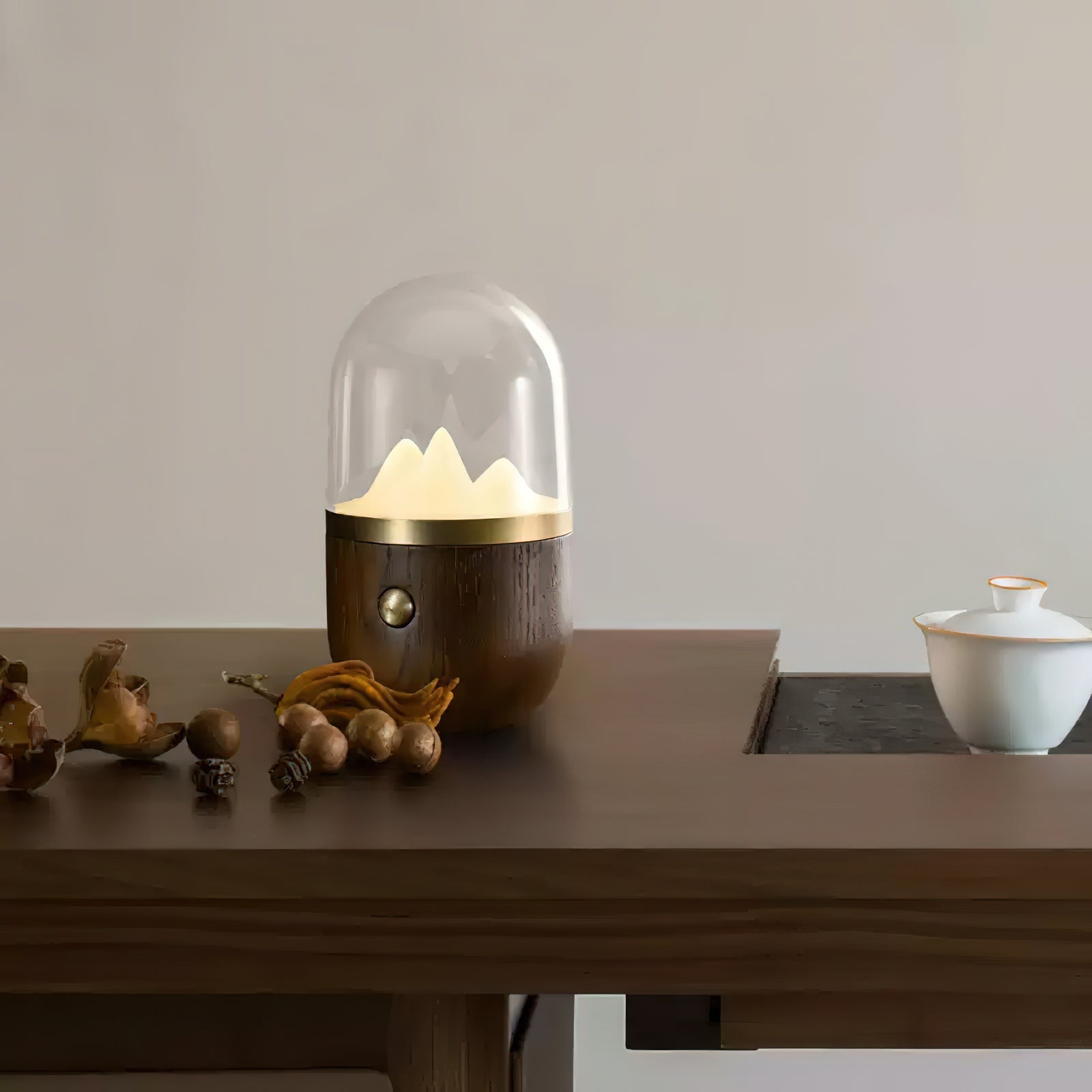 Glacio Mountain Peak Night Table Lamp-Neutral Decor
