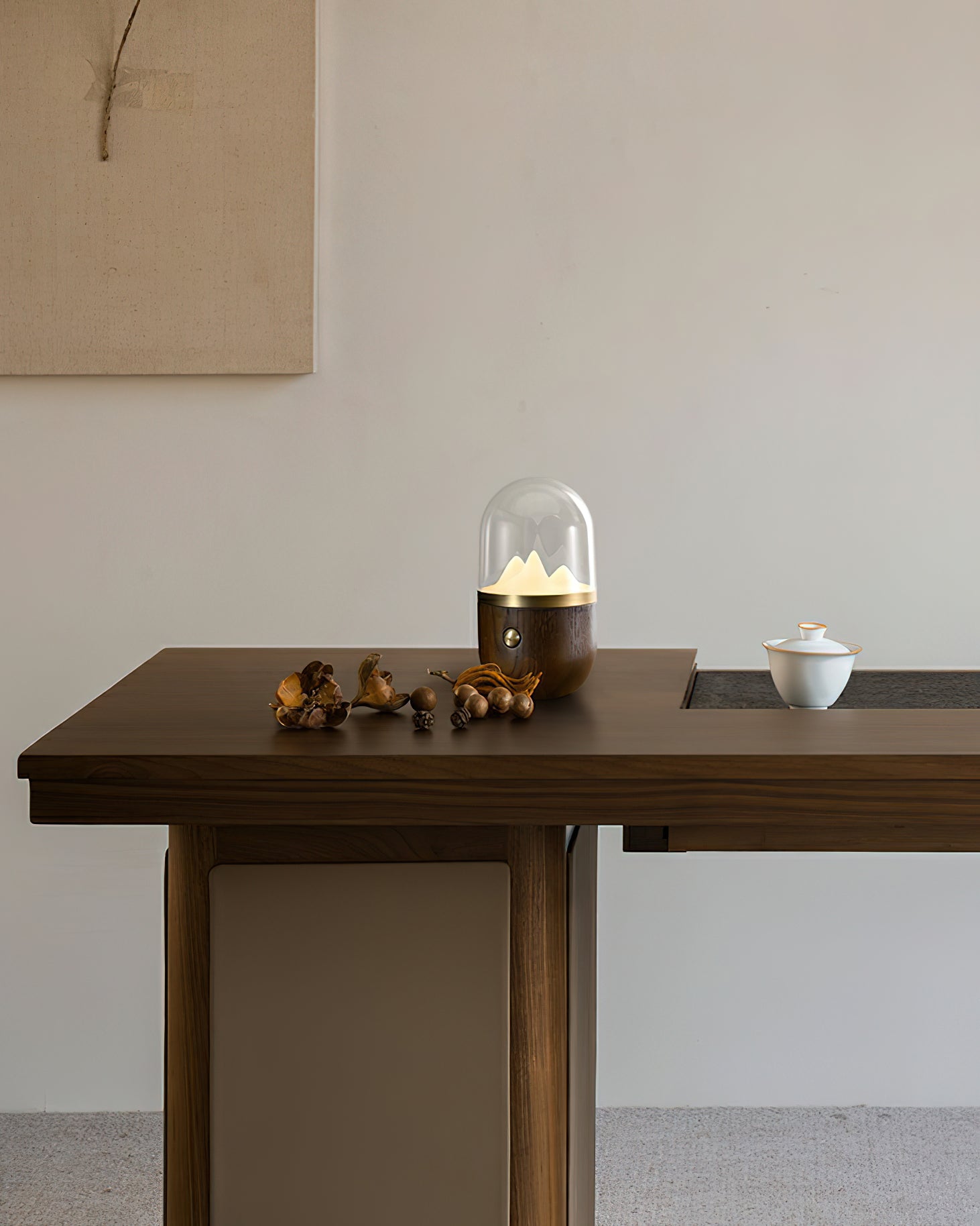 Glacio Mountain Peak Night Table Lamp-Neutral Decor