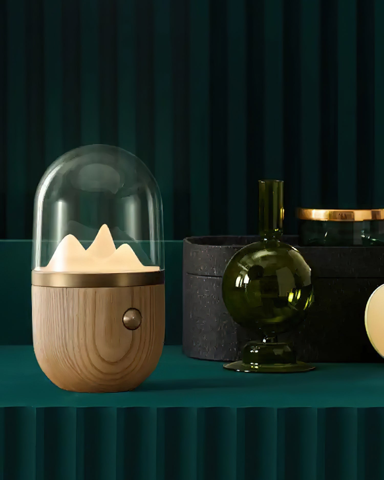 Glacio Mountain Peak Night Table Lamp-Neutral Decor