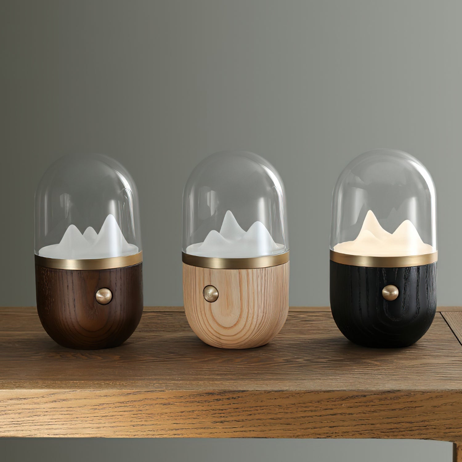 Glacio Mountain Peak Night Table Lamp-Neutral Decor