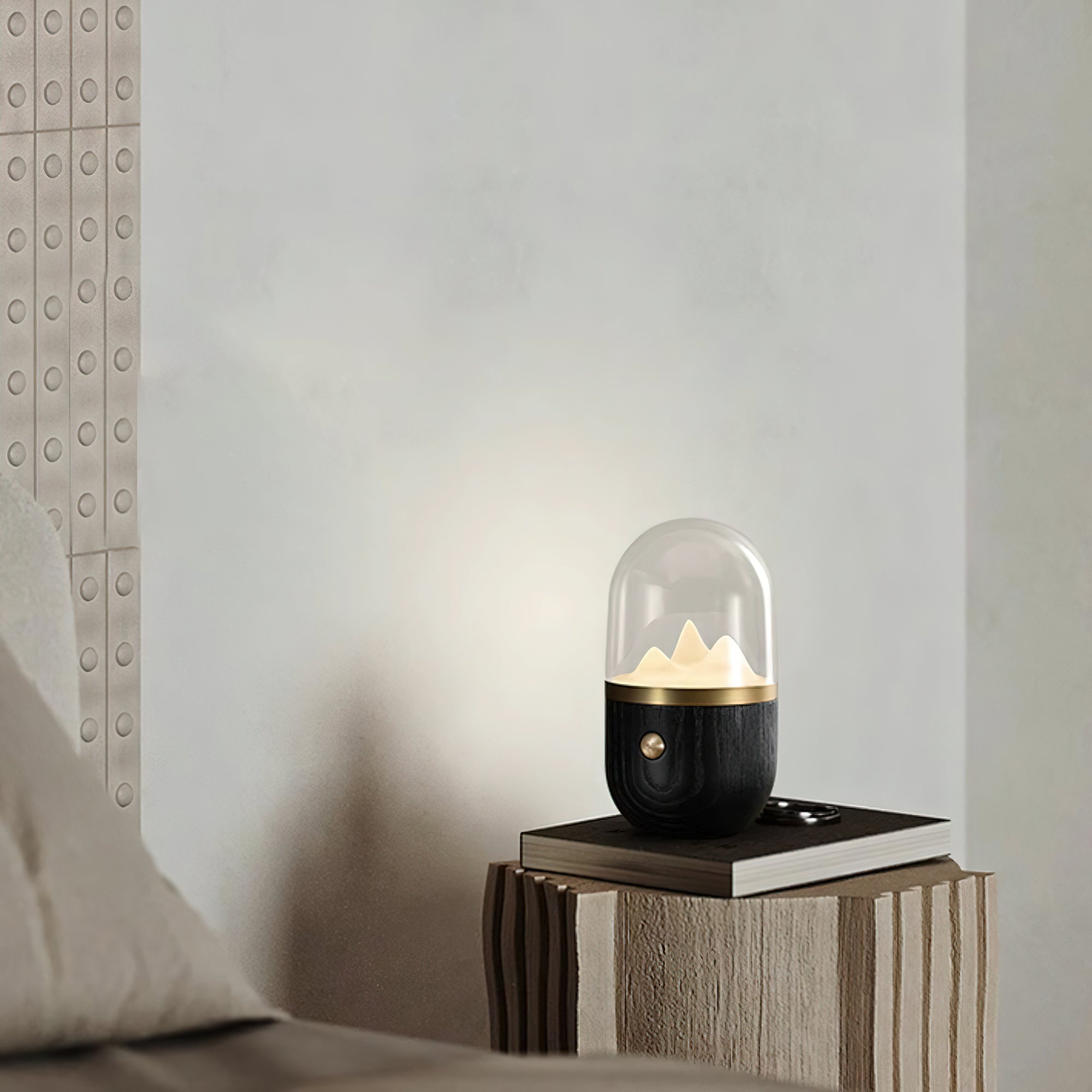 Glacio Mountain Peak Night Table Lamp-Neutral Decor