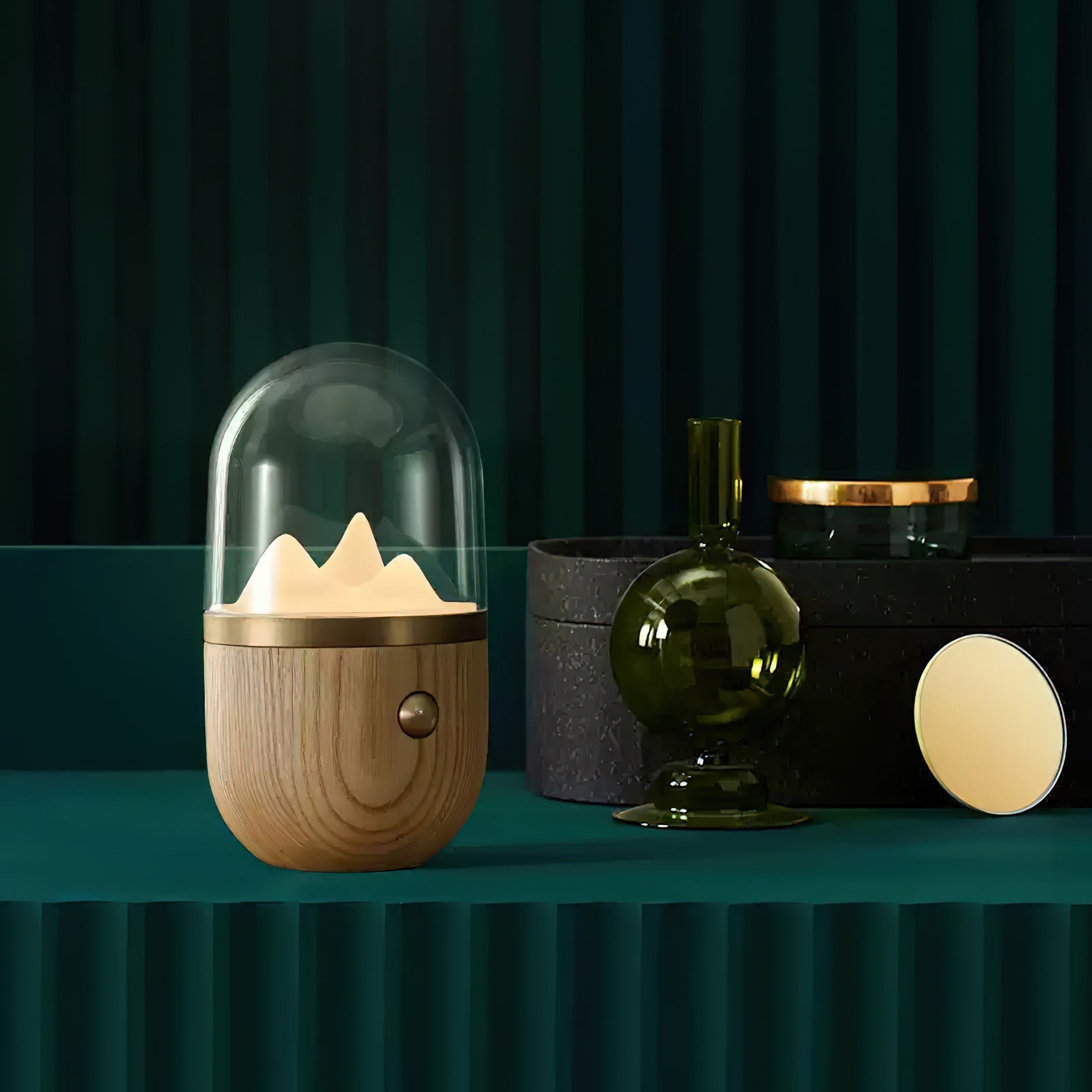 Glacio Mountain Peak Night Table Lamp-Neutral Decor