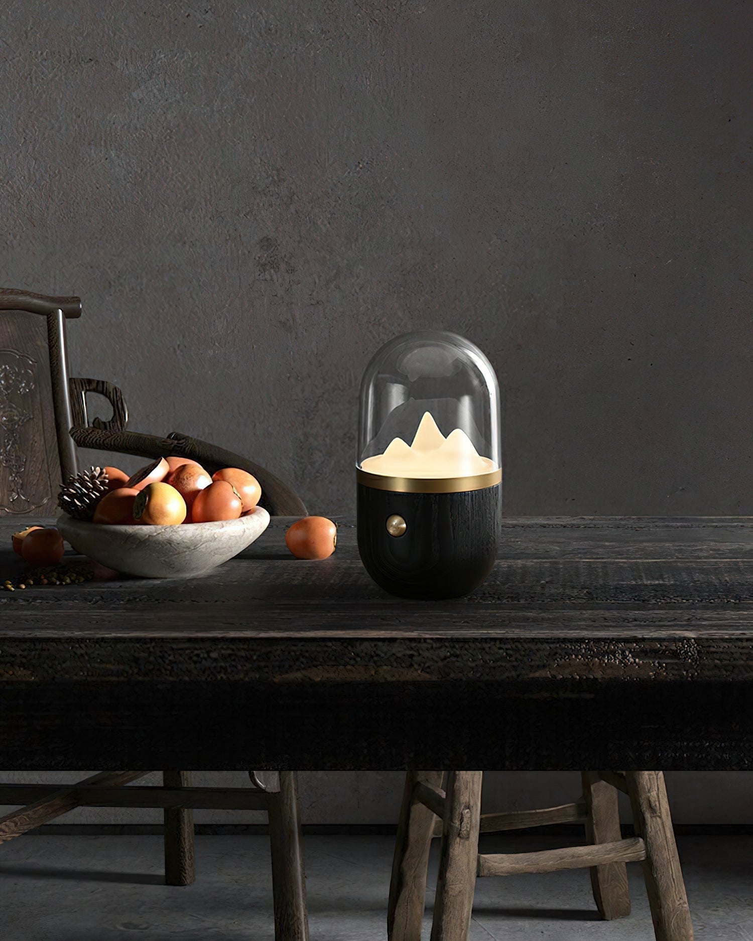 Glacio Mountain Peak Night Table Lamp-Neutral Decor