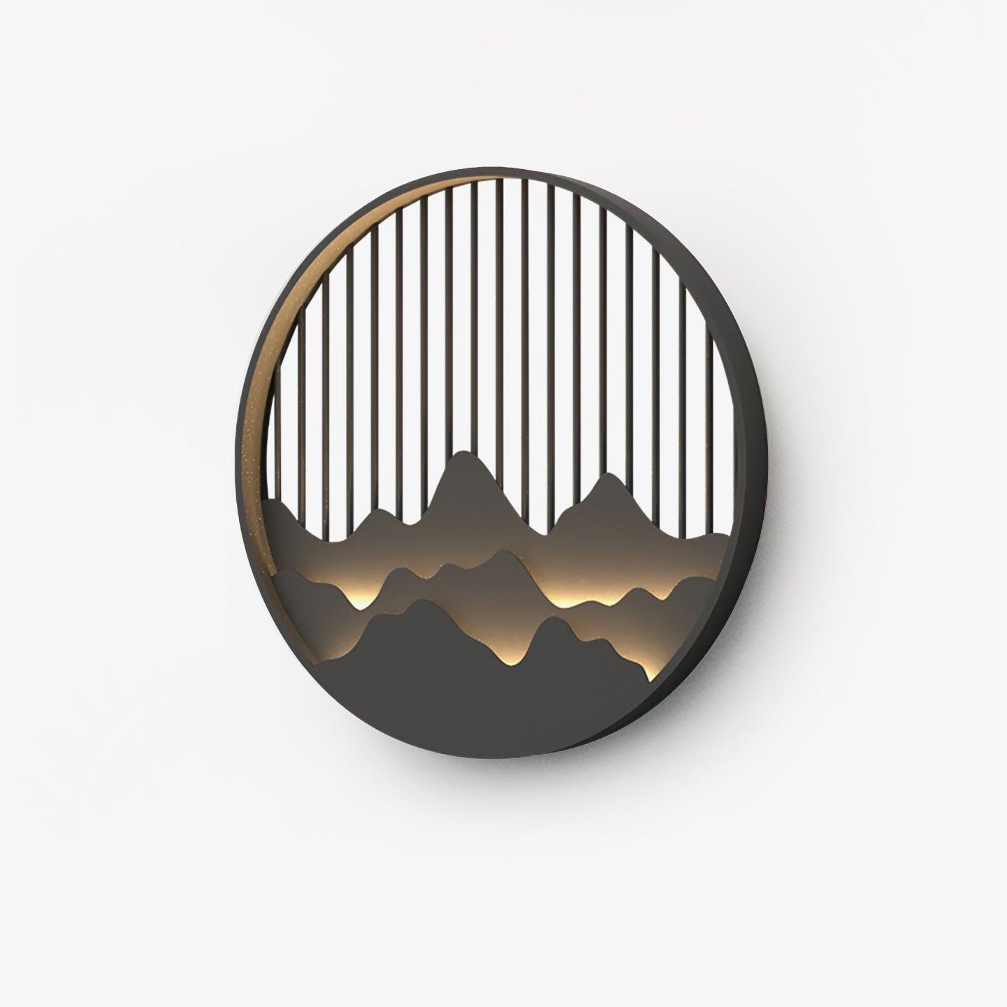 Sumi Mountain Circular Wall Light-Neutral Decor