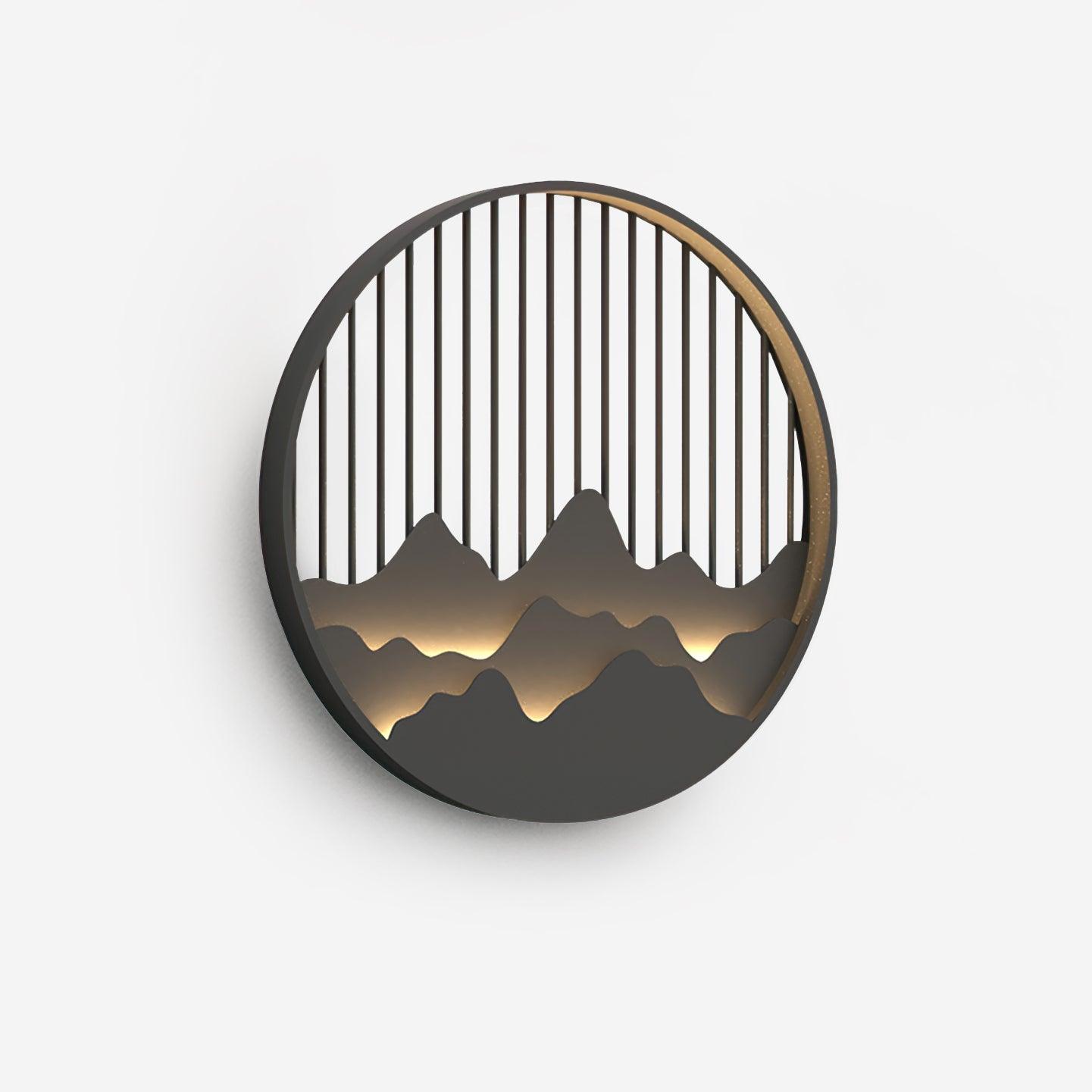 Sumi Mountain Circular Wall Light-Neutral Decor