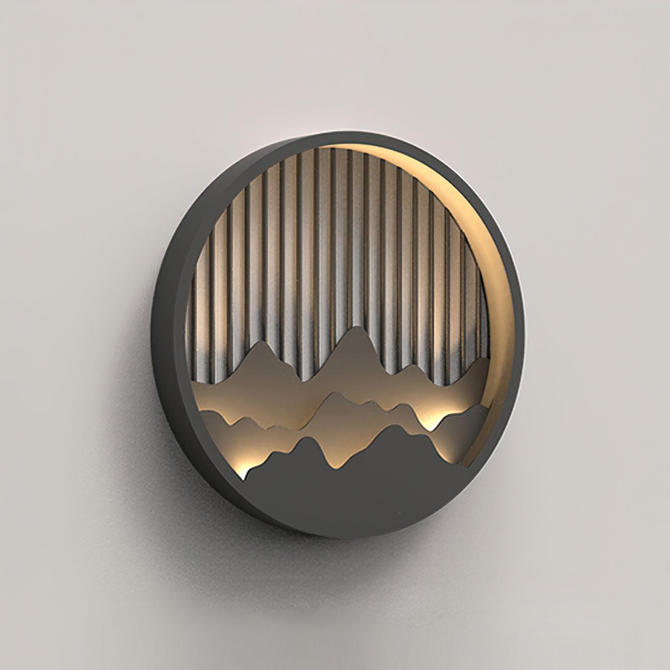 Sumi Mountain Circular Wall Light-Neutral Decor
