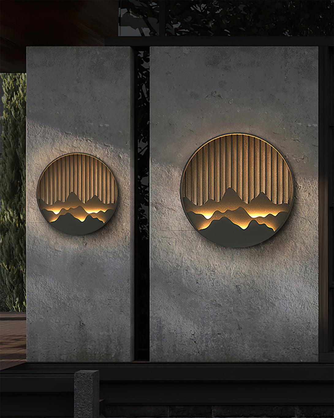 Sumi Mountain Circular Wall Light-Neutral Decor