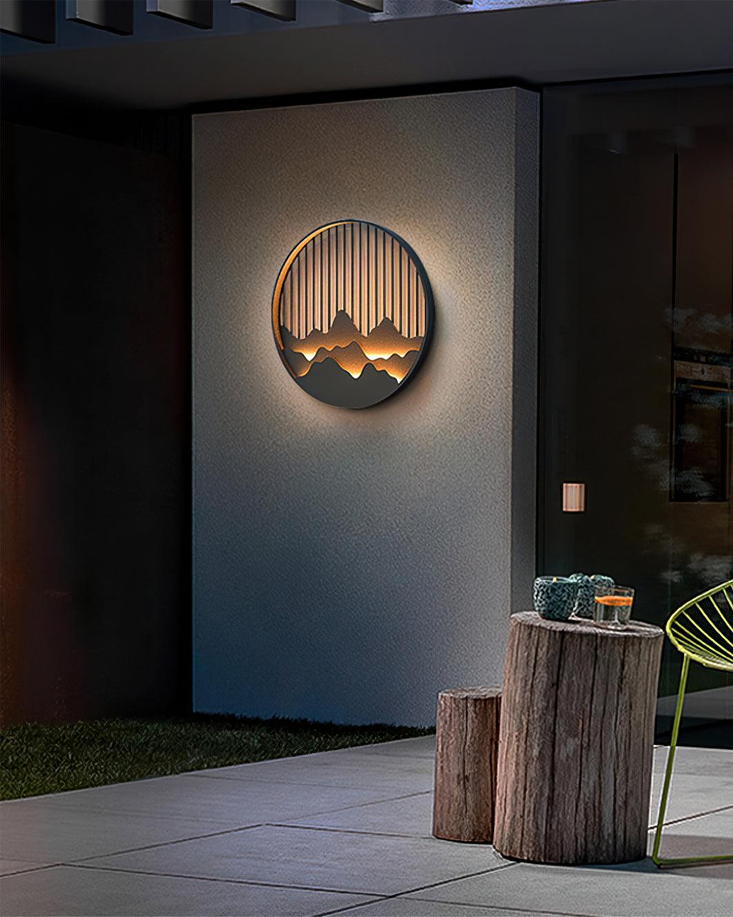 Sumi Mountain Circular Wall Light-Neutral Decor