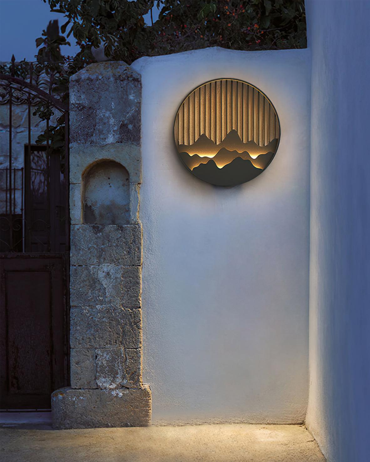 Sumi Mountain Circular Wall Light-Neutral Decor