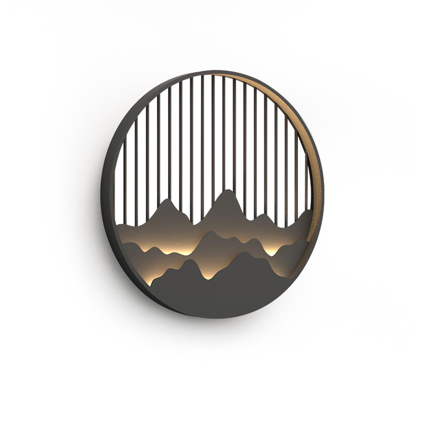 Sumi Mountain Circular Wall Light-Neutral Decor