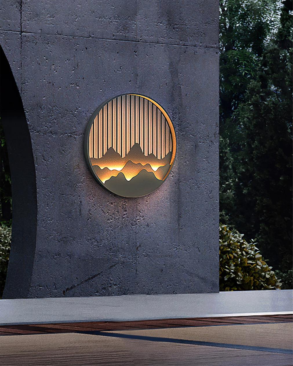Sumi Mountain Circular Wall Light-Neutral Decor