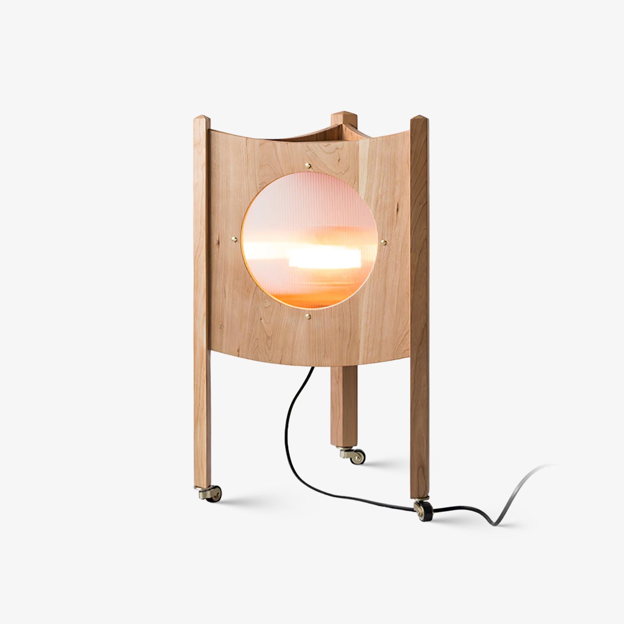 Carvora Wooden Panel Floor Lamp-Neutral Decor