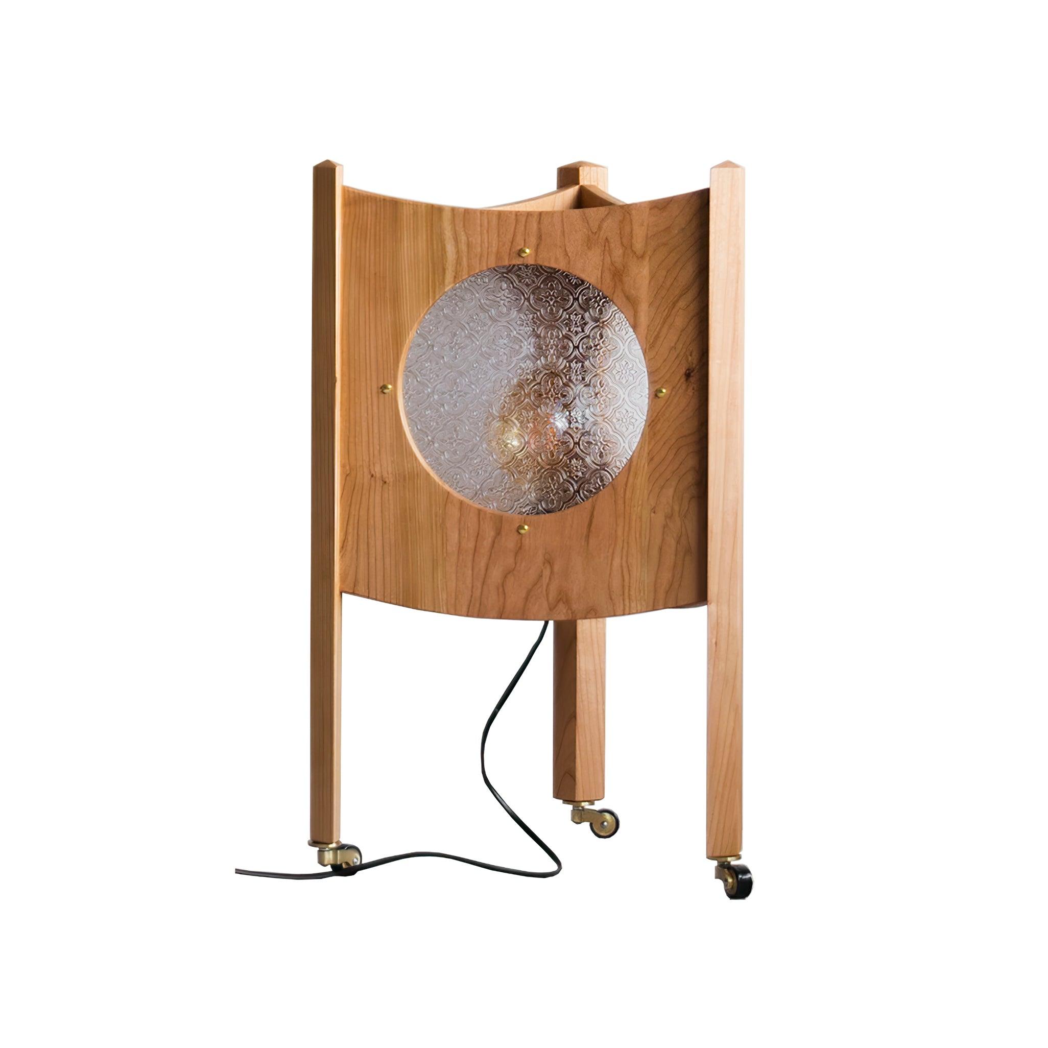 Carvora Wooden Panel Floor Lamp-Neutral Decor