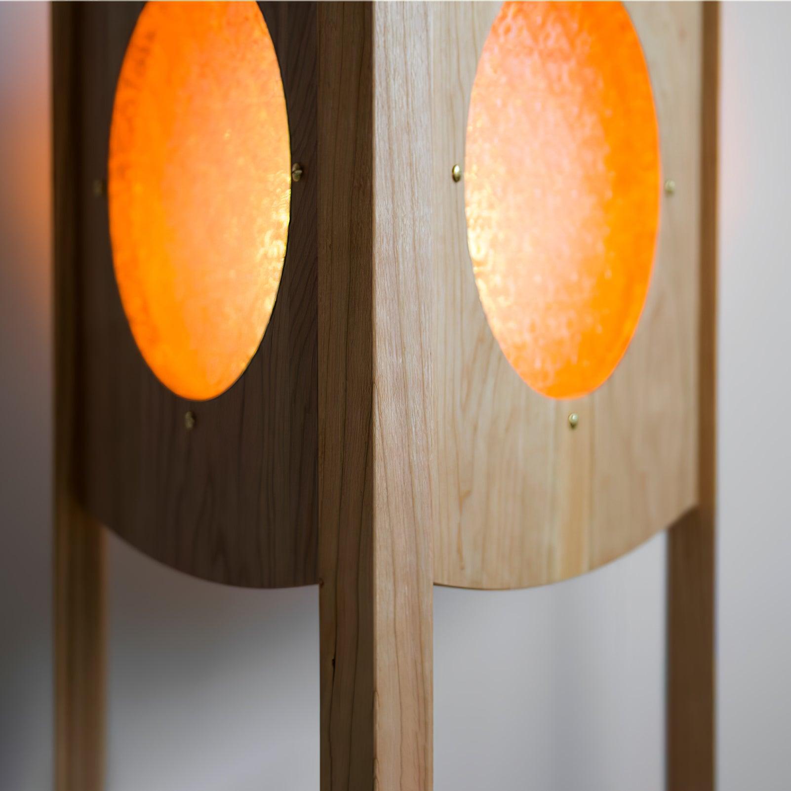 Carvora Wooden Panel Floor Lamp-Neutral Decor