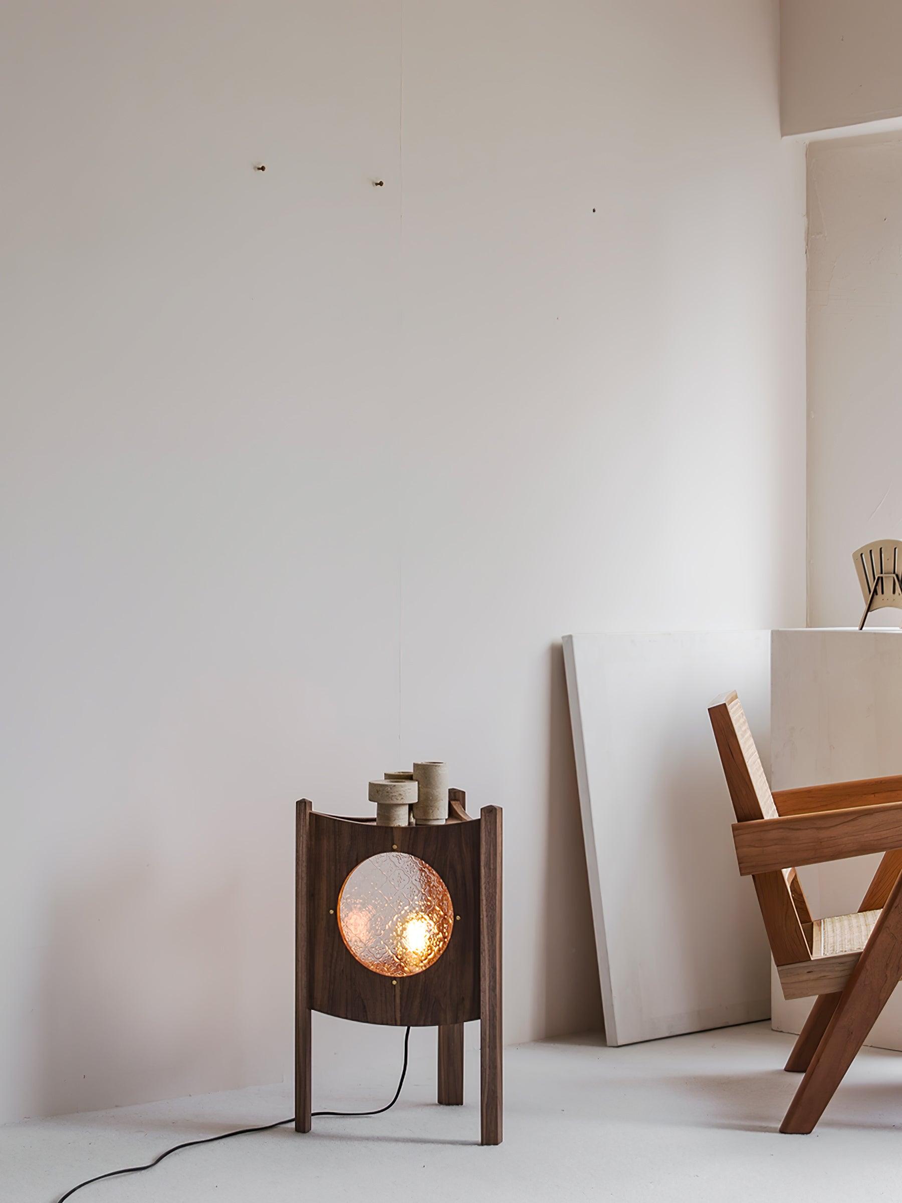 Carvora Wooden Panel Floor Lamp-Neutral Decor