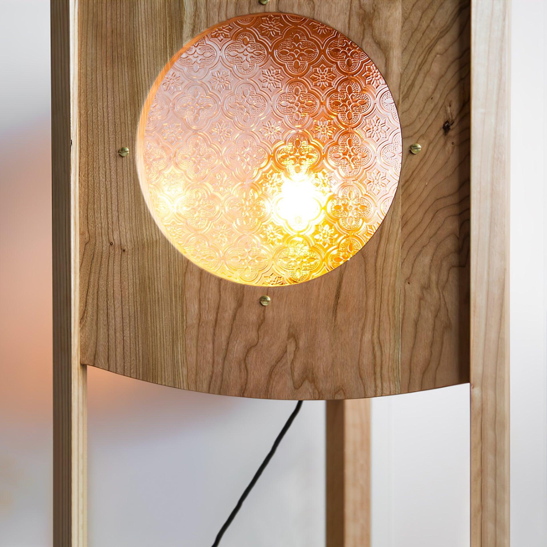 Carvora Wooden Panel Floor Lamp-Neutral Decor