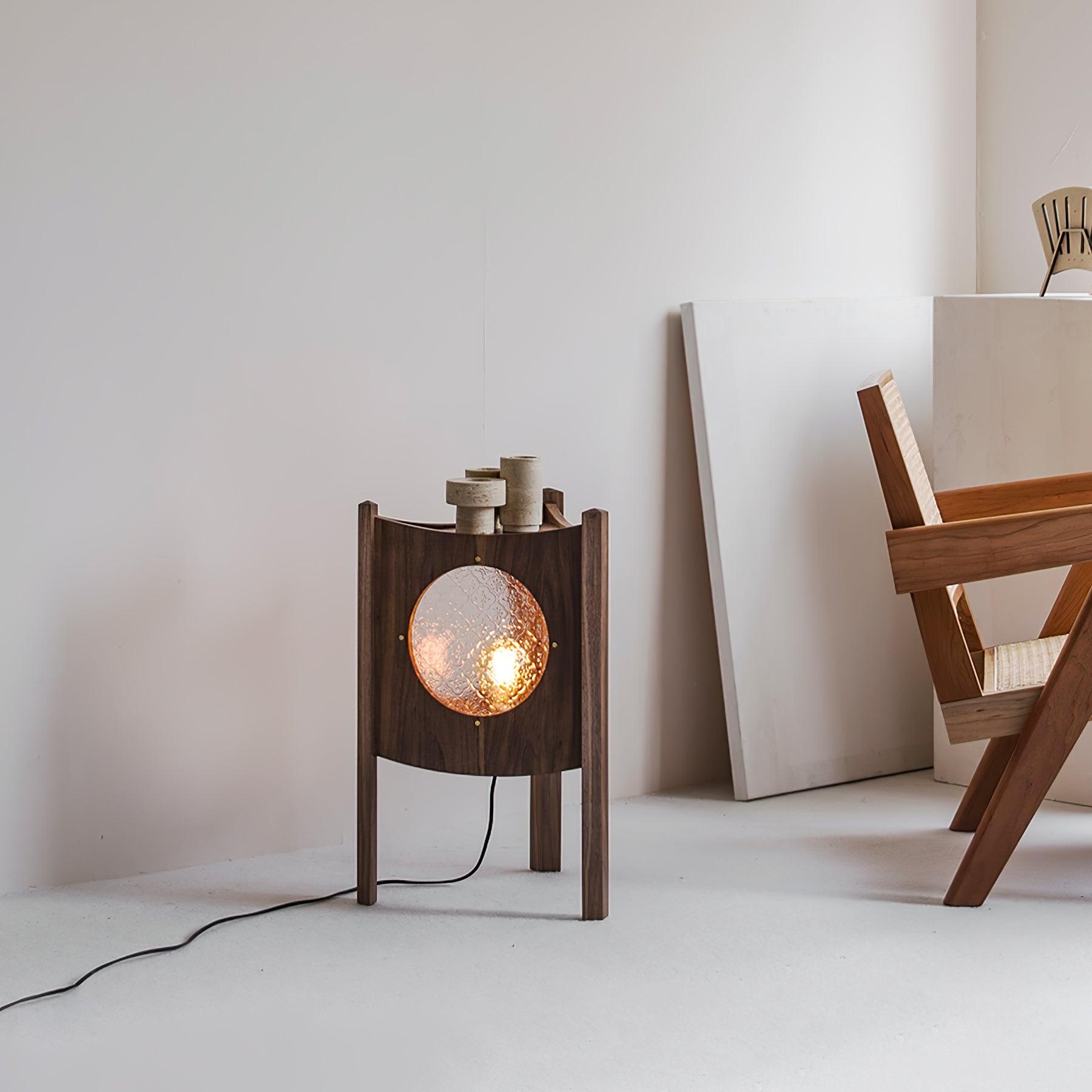 Carvora Wooden Panel Floor Lamp-Neutral Decor