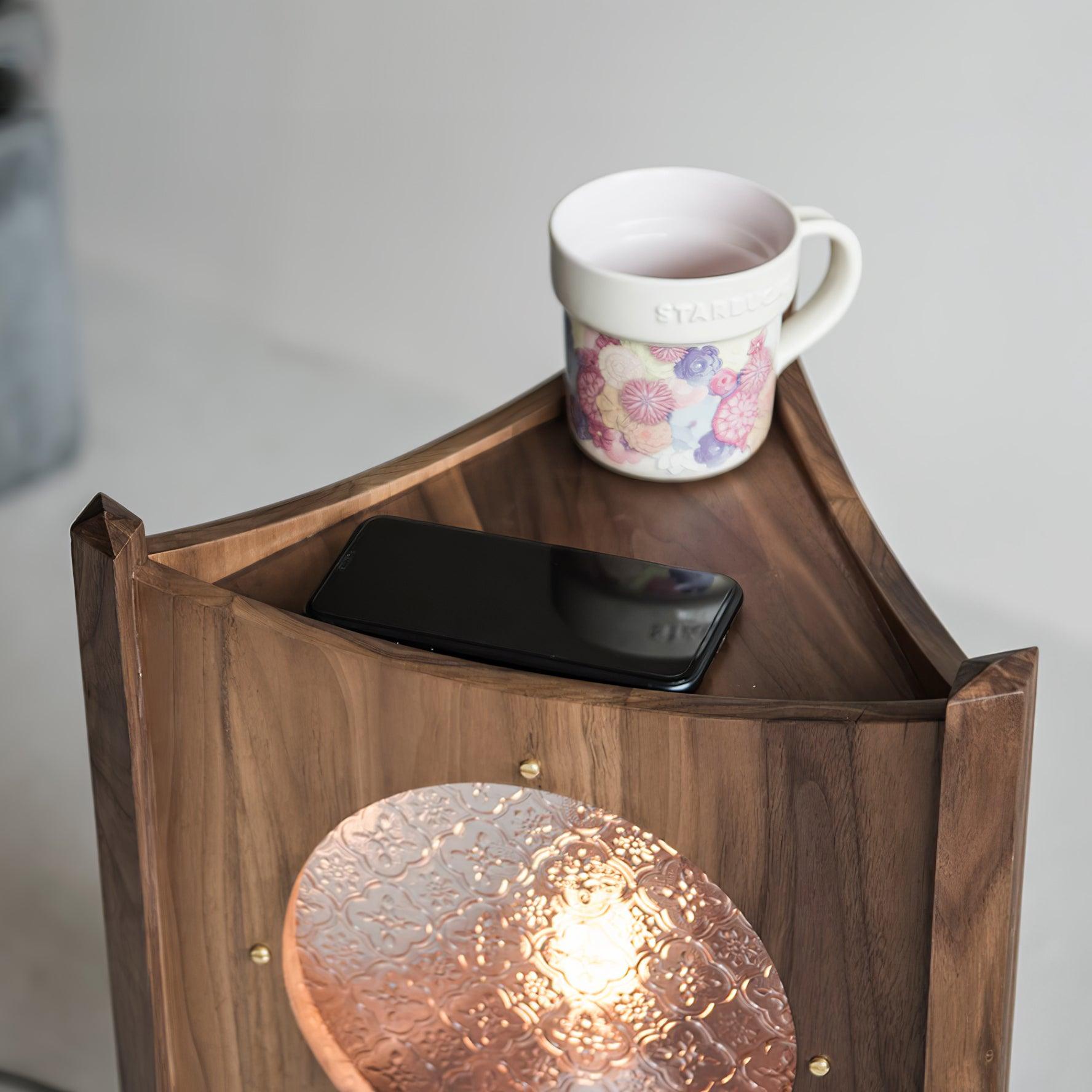 Carvora Wooden Panel Floor Lamp-Neutral Decor