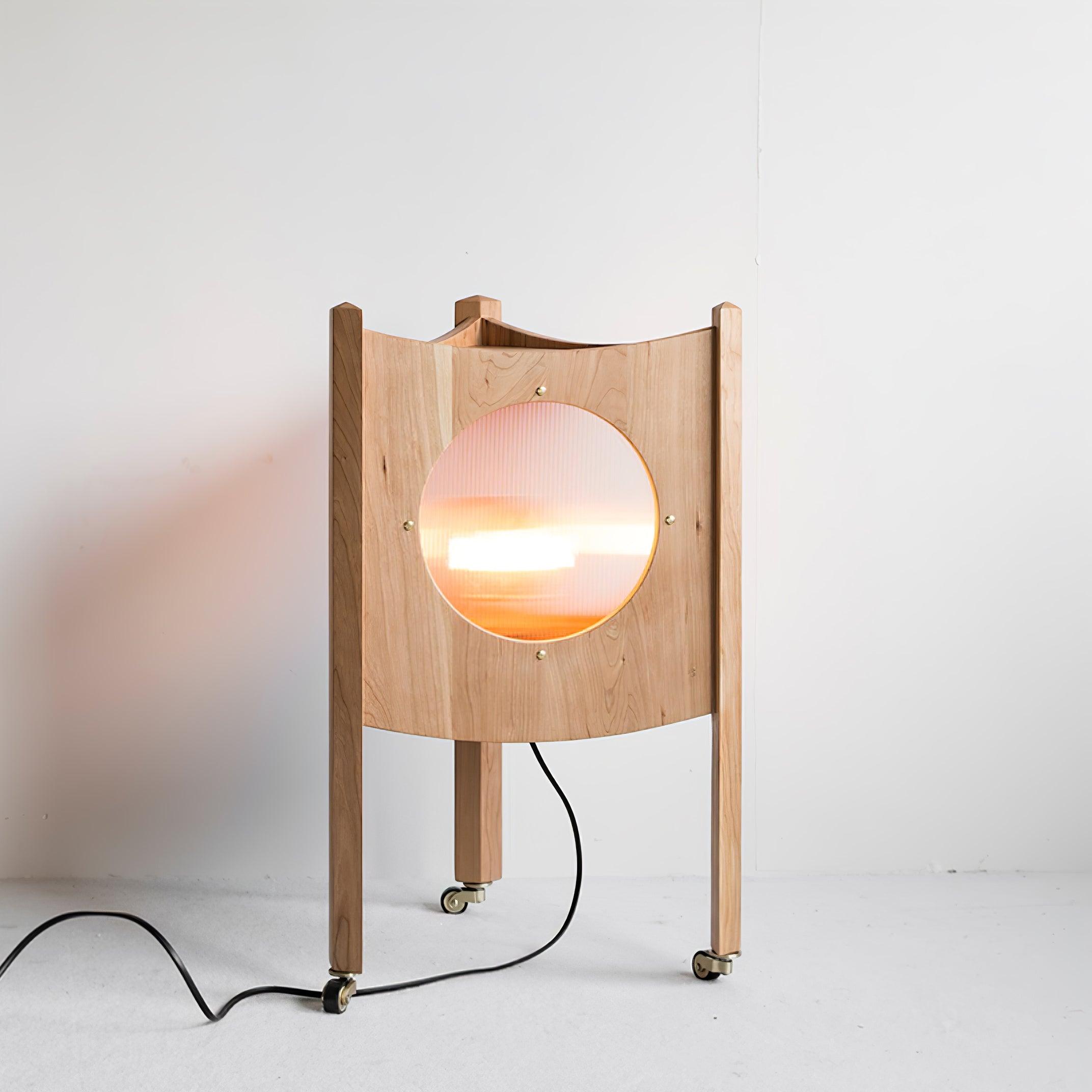 Carvora Wooden Panel Floor Lamp-Neutral Decor