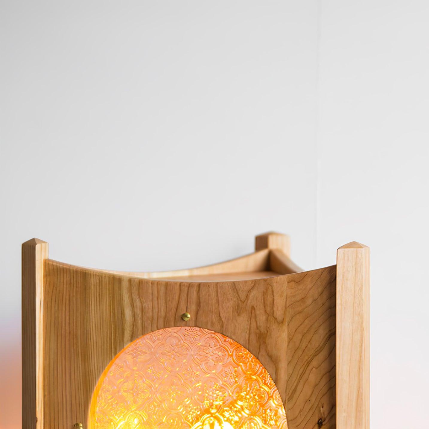 Carvora Wooden Panel Floor Lamp-Neutral Decor
