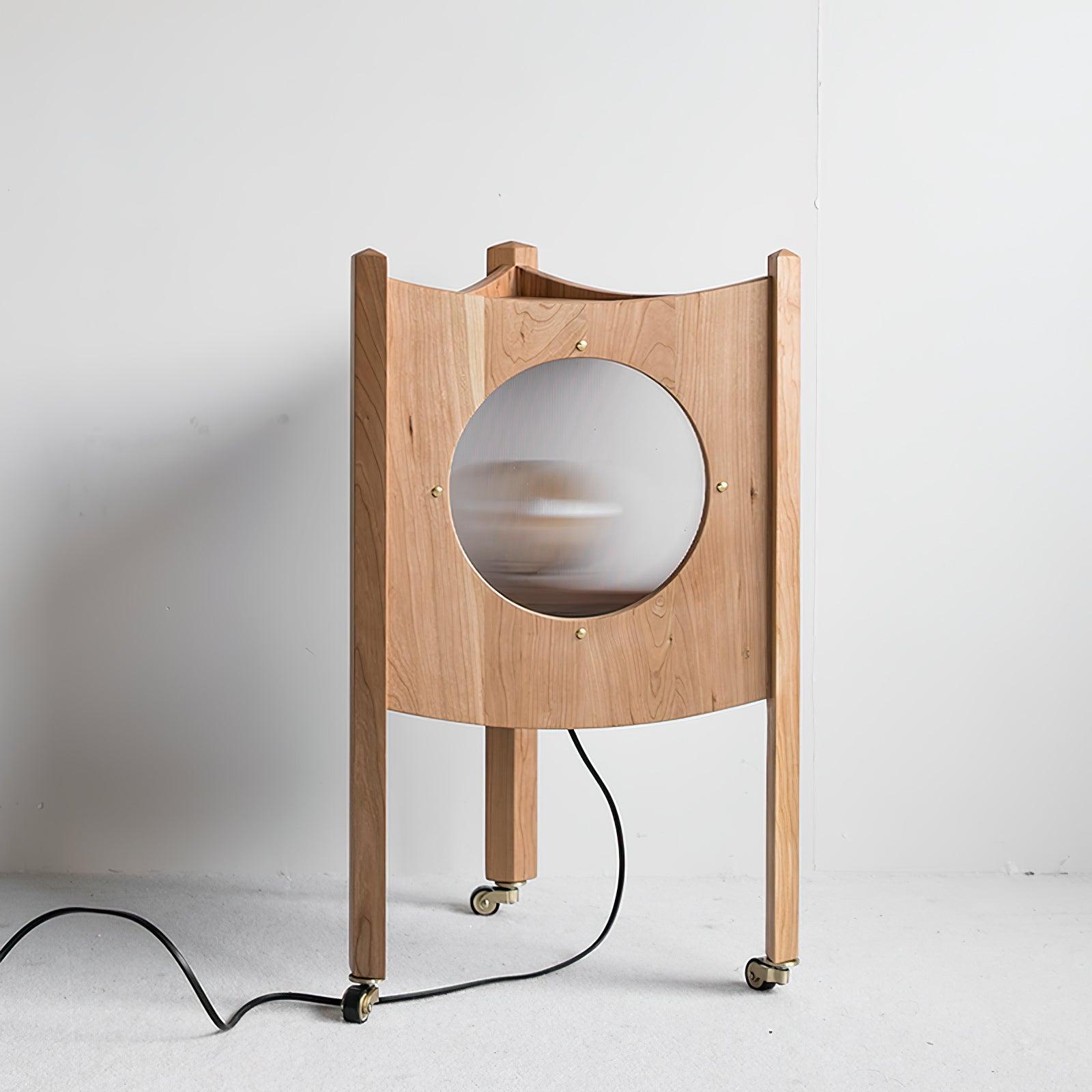 Carvora Wooden Panel Floor Lamp-Neutral Decor