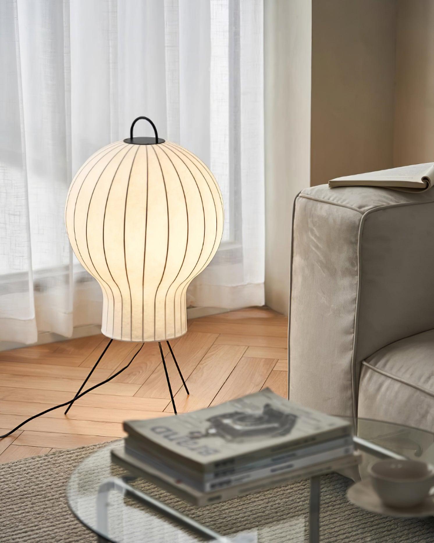 Balloon Minimalist Silk Floor lamp-Neutral Decor
