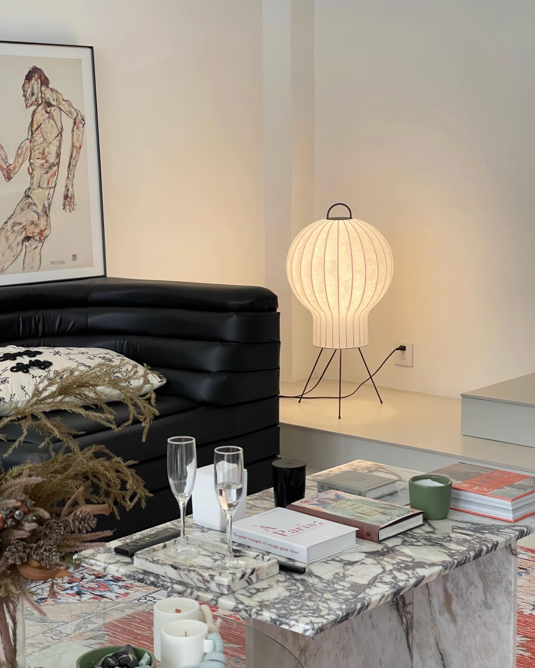 Balloon Minimalist Silk Floor lamp-Neutral Decor