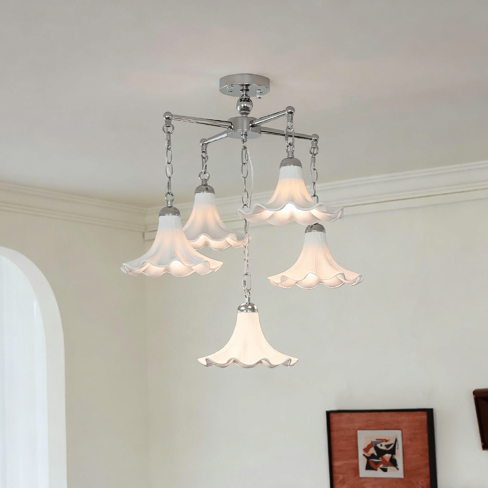Jexen Bloom Chandelier-Neutral Decor