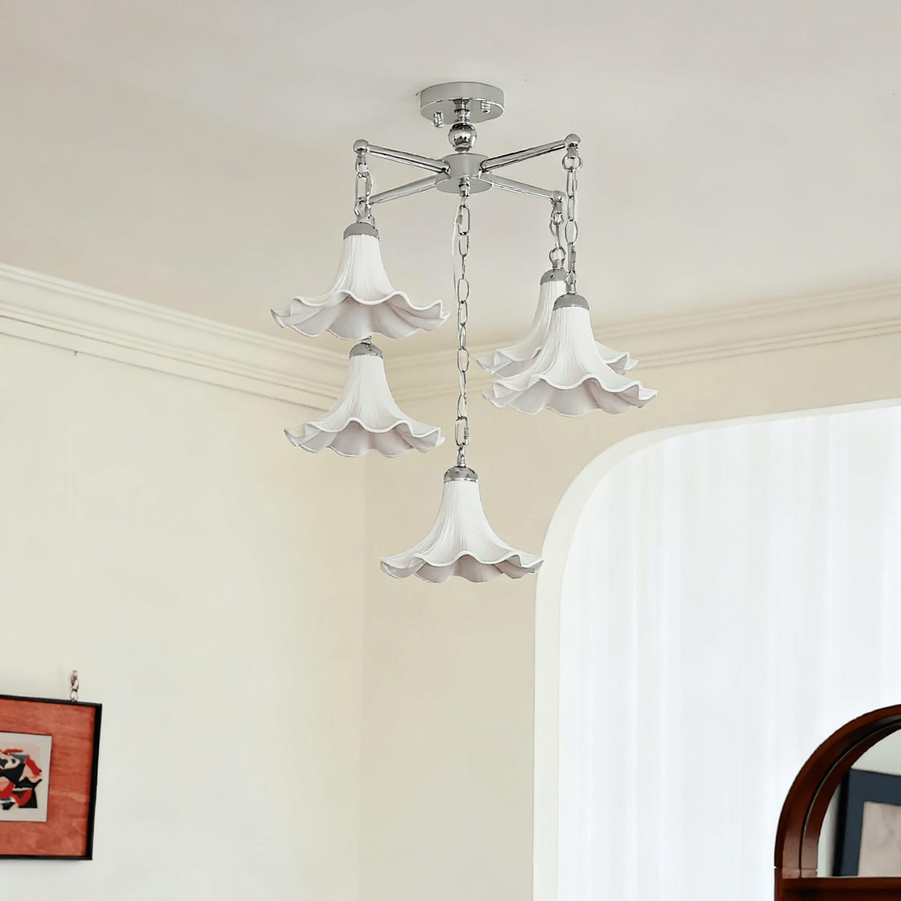 Jexen Bloom Chandelier-Neutral Decor