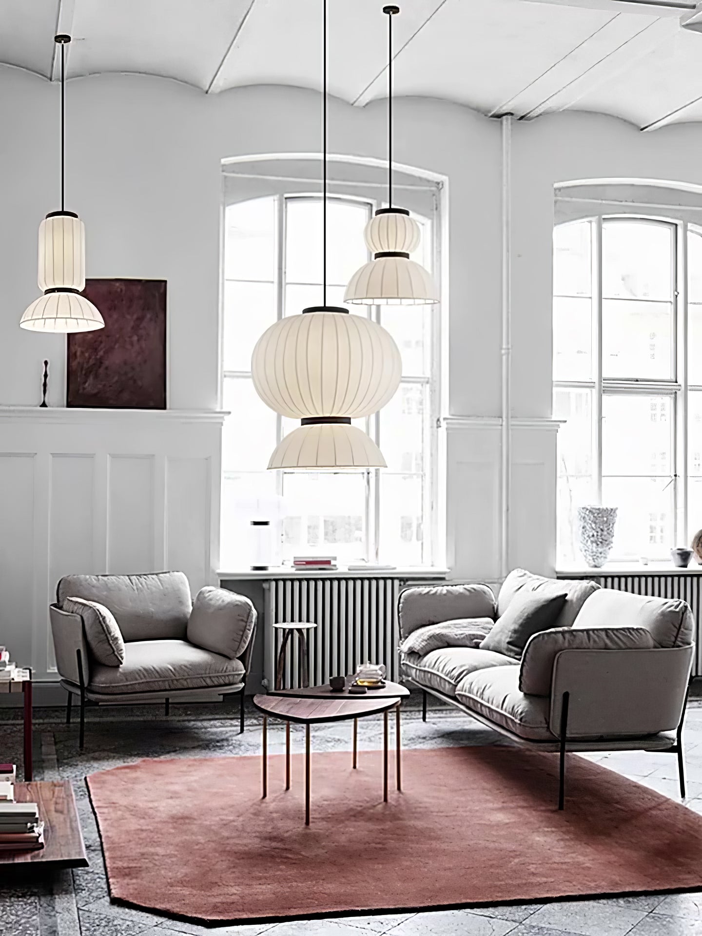 Eurzorion Silk Lantern Pendant Light-Neutral Decor