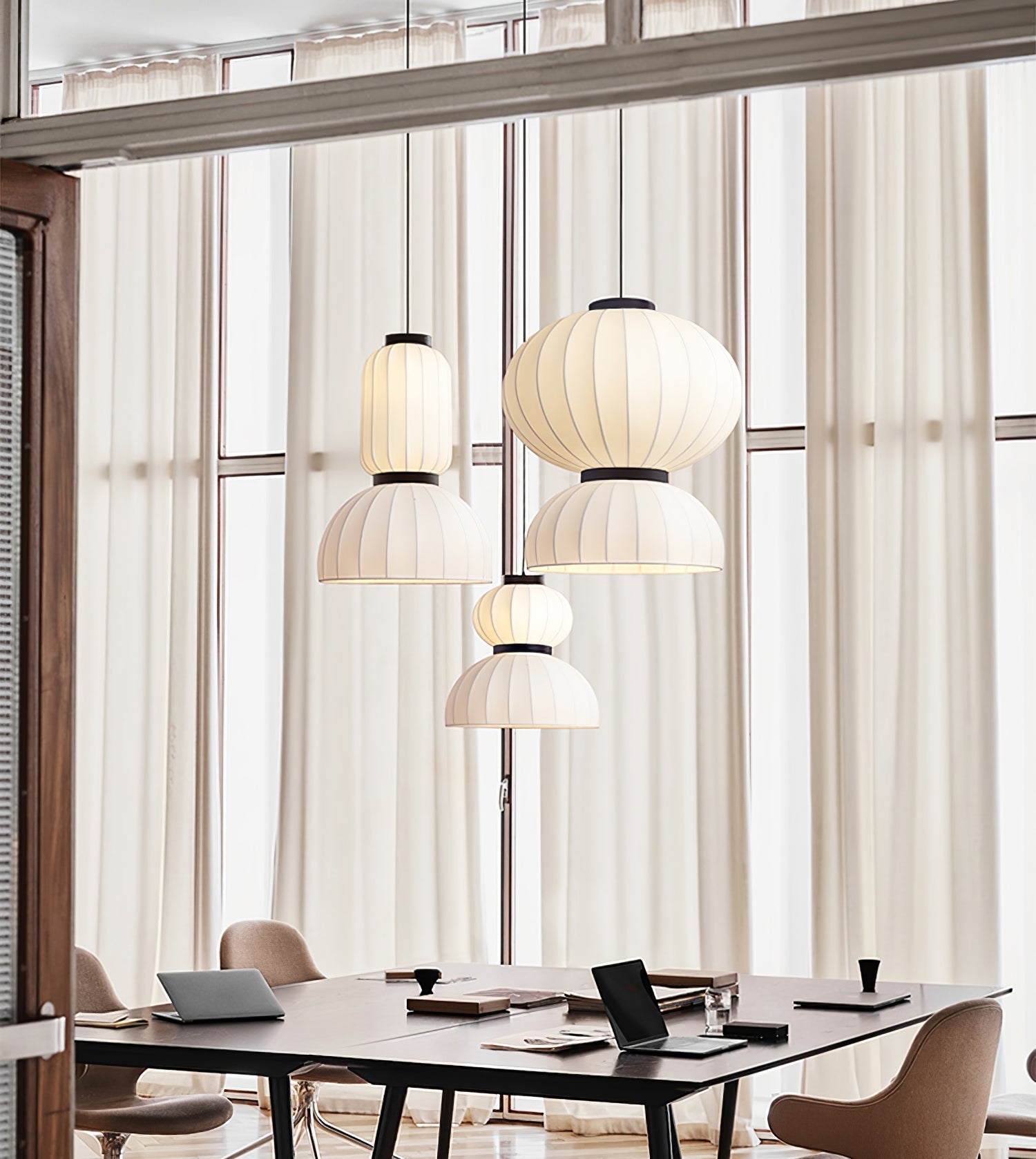 Eurzorion Silk Lantern Pendant Light-Neutral Decor