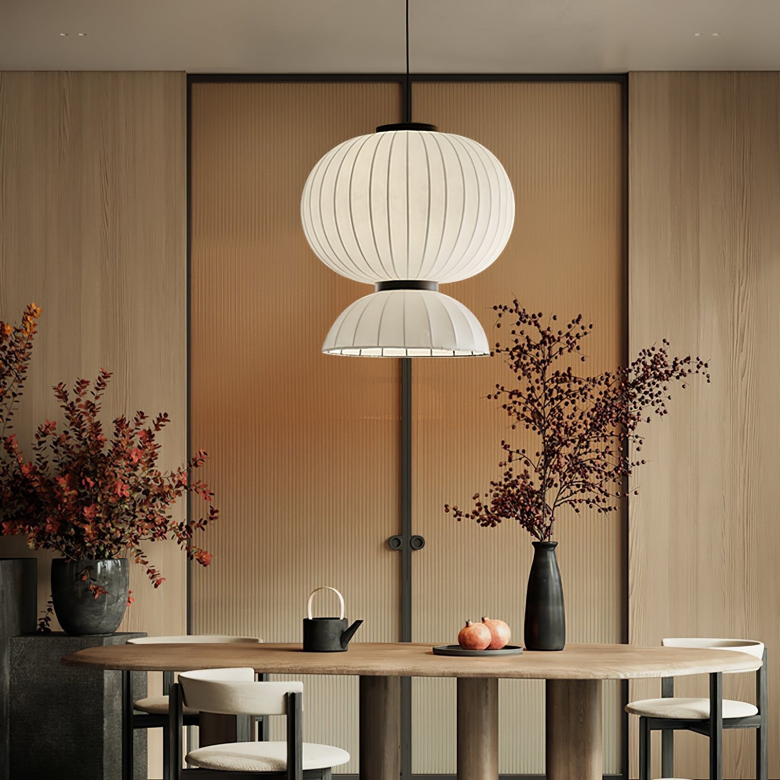 Eurzorion Silk Lantern Pendant Light-Neutral Decor