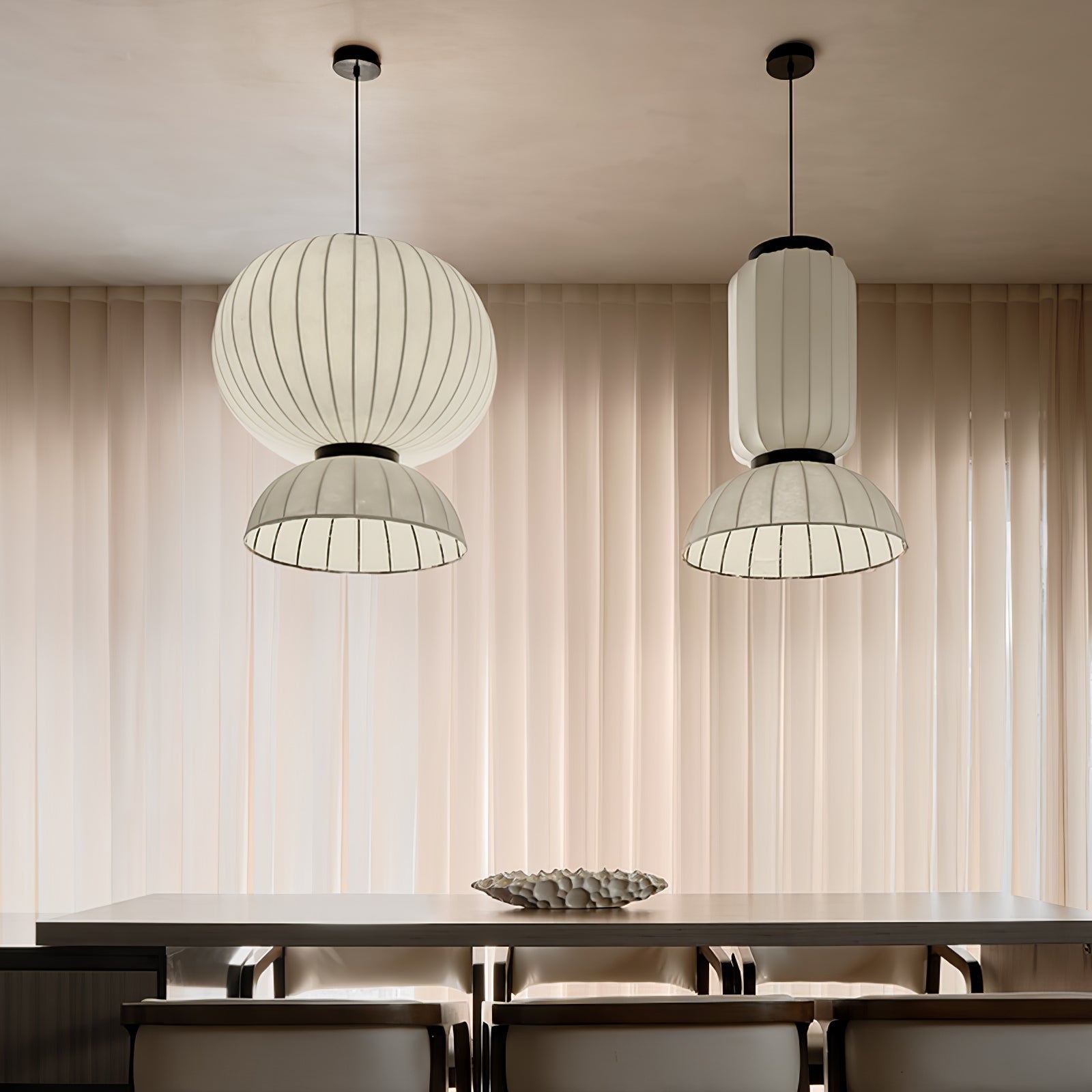 Eurzorion Silk Lantern Pendant Light-Neutral Decor