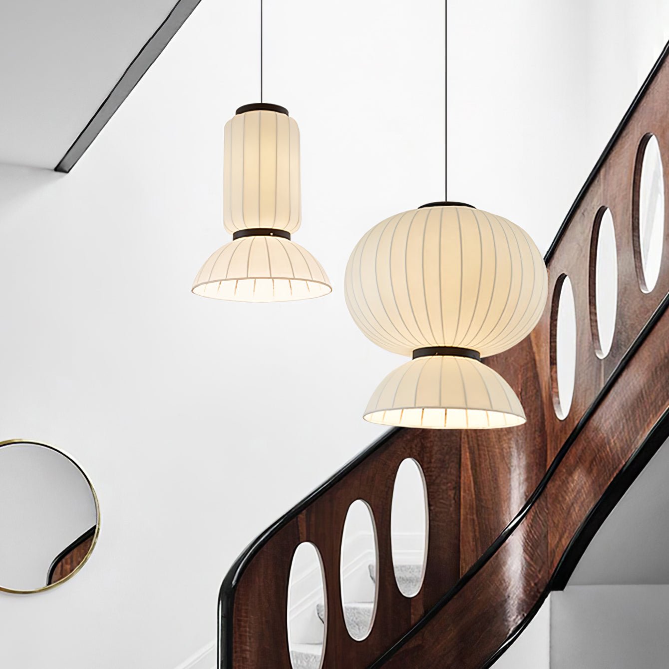 Eurzorion Silk Lantern Pendant Light-Neutral Decor
