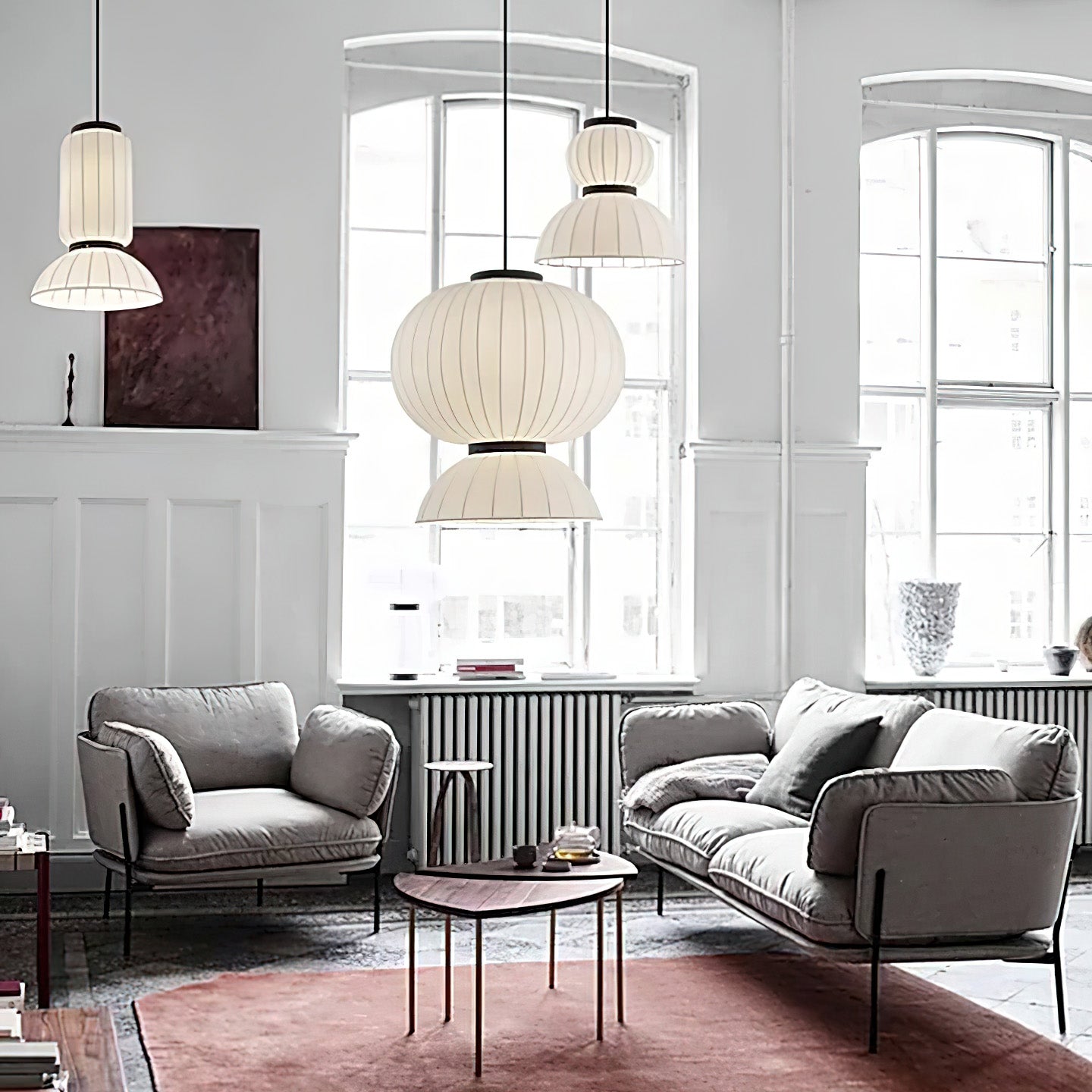 Eurzorion Silk Lantern Pendant Light-Neutral Decor