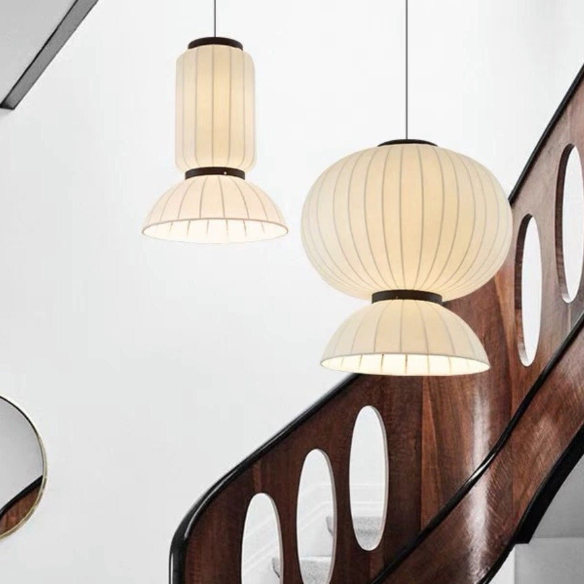 Eurzorion Silk Lantern Pendant Light-Neutral Decor