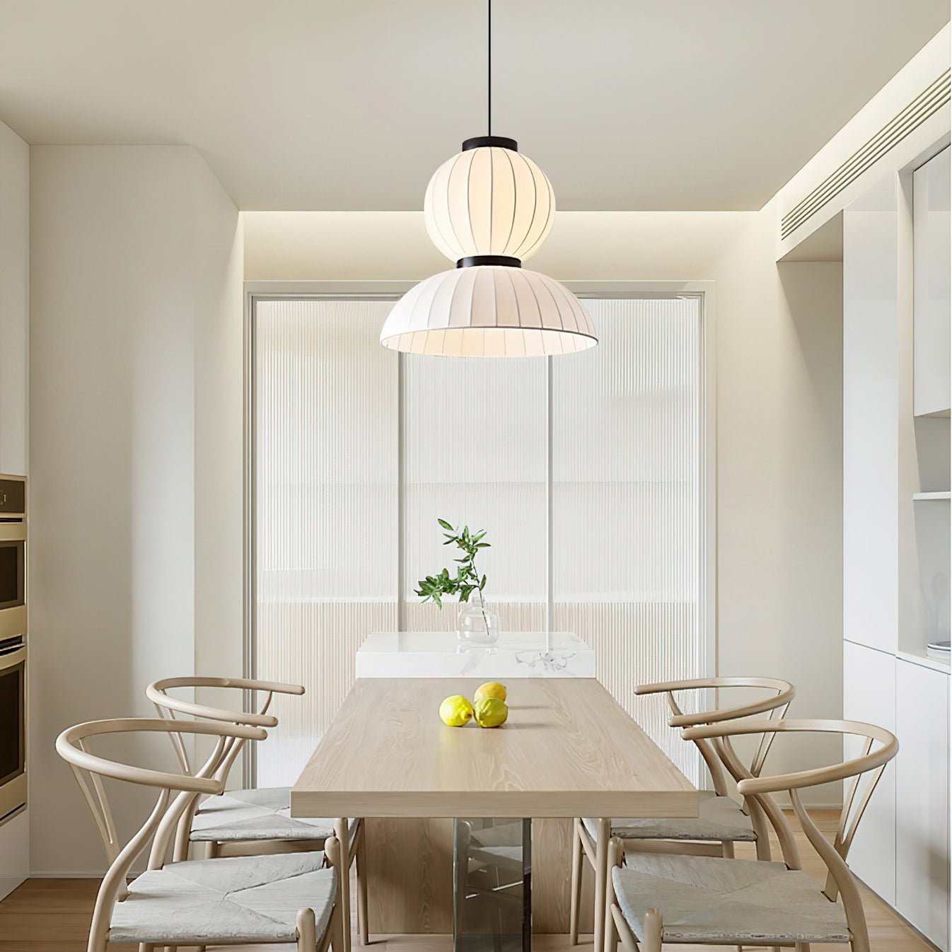 Eurzorion Silk Lantern Pendant Light-Neutral Decor
