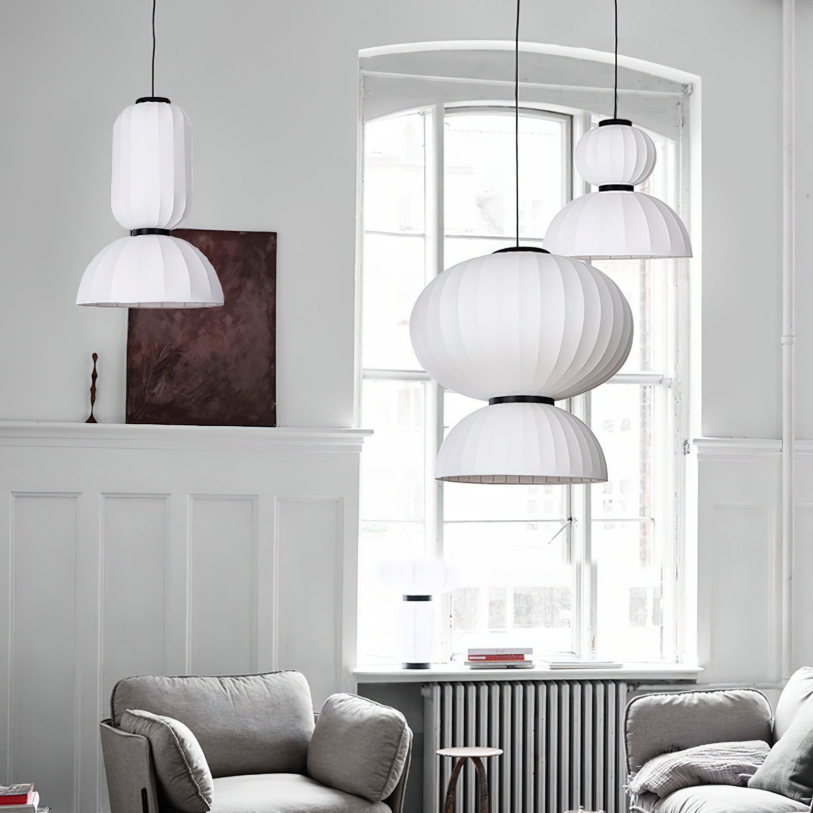 Eurzorion Silk Lantern Pendant Light-Neutral Decor