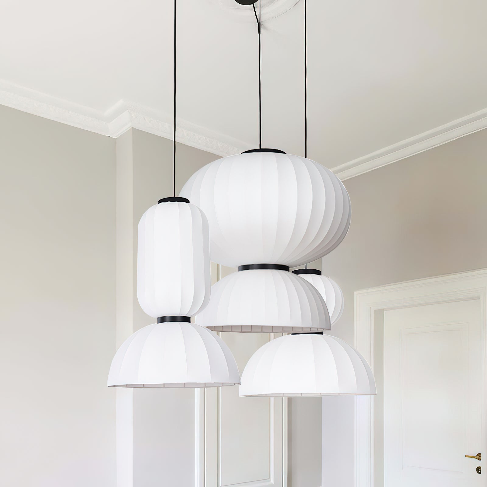 Eurzorion Silk Lantern Pendant Light-Neutral Decor