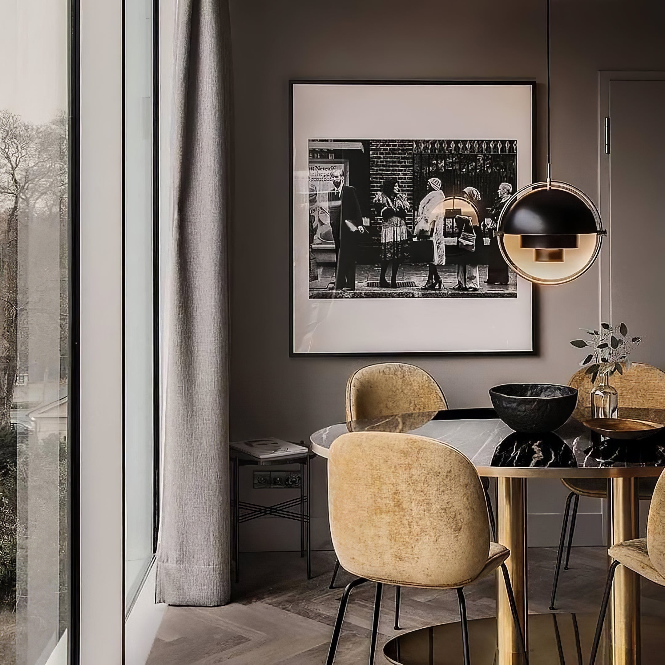 Lustra Pendant Lamp Deformed Ball Golden-Neutral Decor