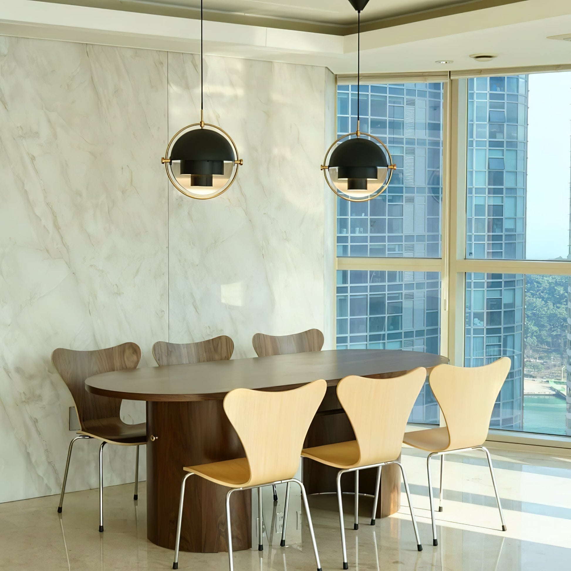 Lustra Pendant Lamp Deformed Ball Golden-Neutral Decor