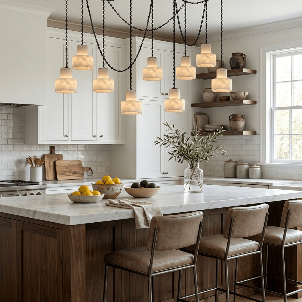 Multi-Tier Chain Drum Pendant Lamp-Neutral Decor