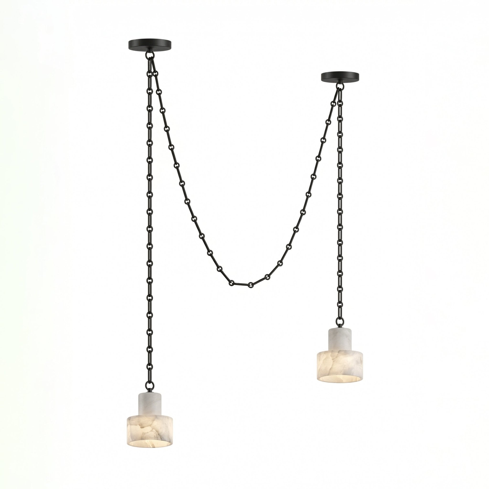 Multi-Tier Chain Drum Pendant Lamp-Neutral Decor