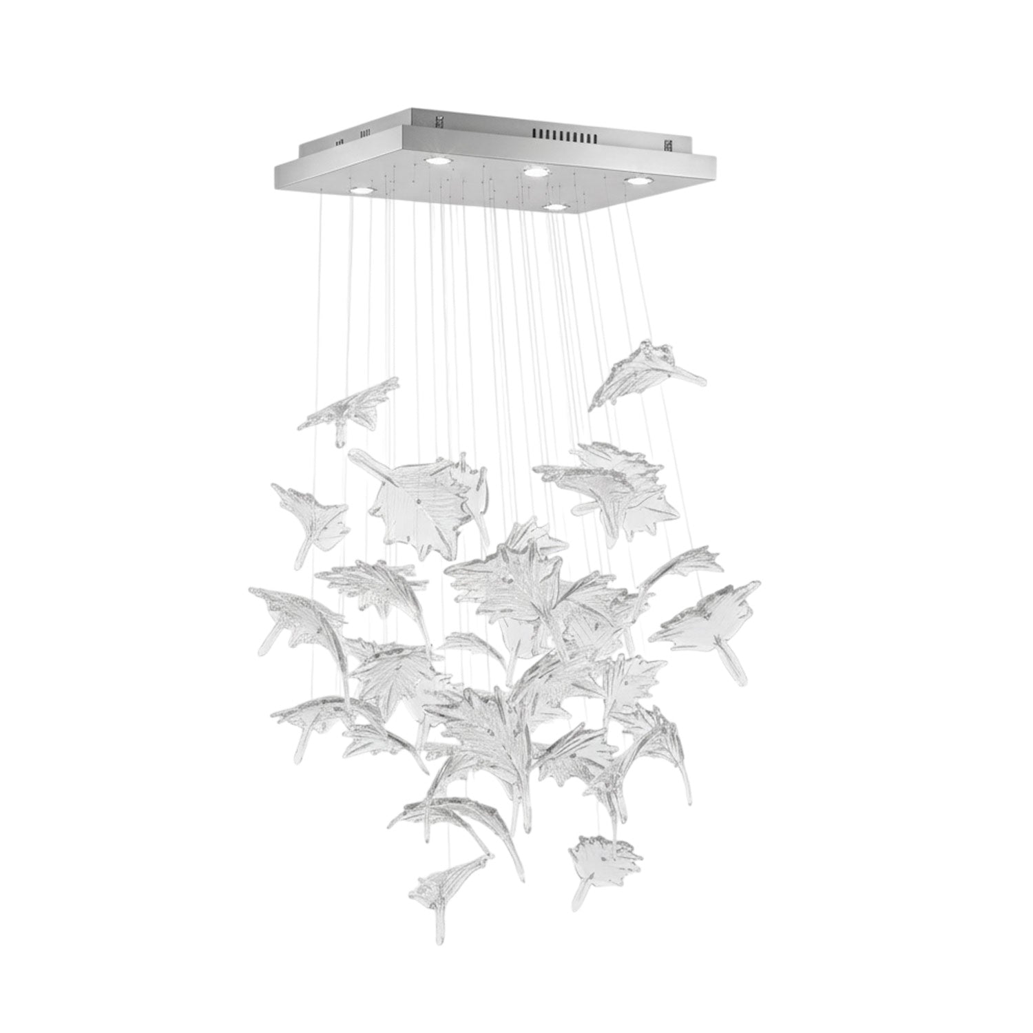 Multicolor Crystal Maple Leaf Chandelier-Neutral Decor