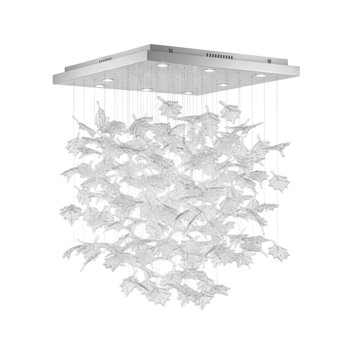 Multicolor Crystal Maple Leaf Chandelier-Neutral Decor